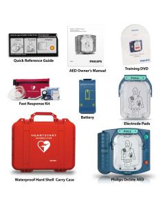 Philips HeartStart OnSite AED with Plastic Waterproof Shell Carry Case | MyAED