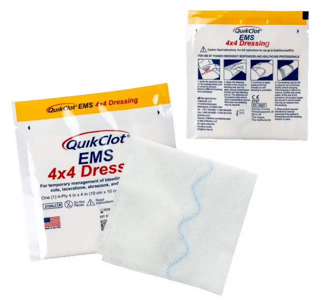 QuikClot EMS 4x4 Dressing