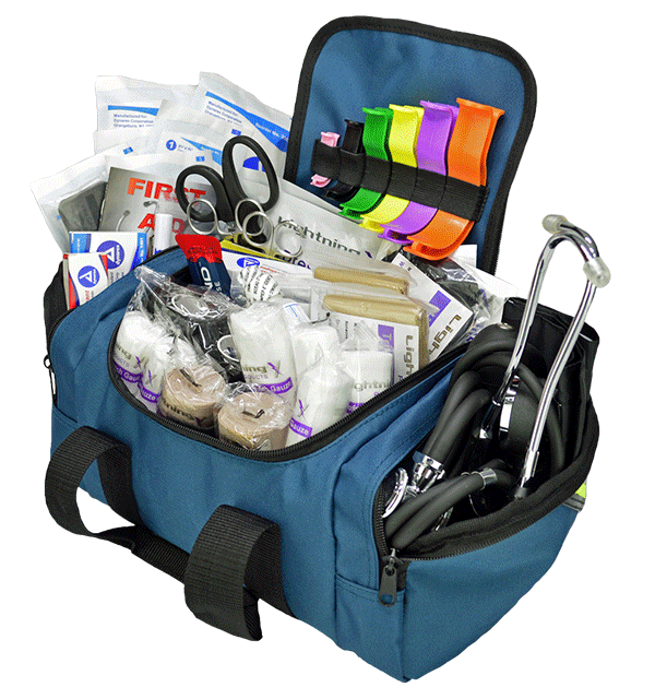 Compact First Responder Stocked Trauma Bag w Fill Kit B